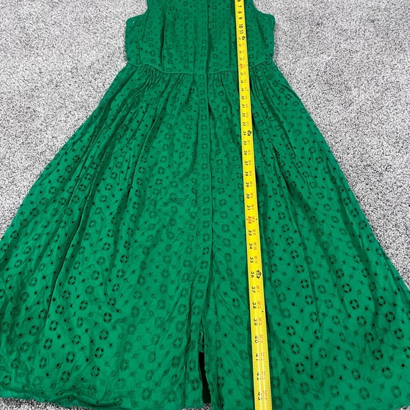 J Crew Eyelet Sleeveless 100% Cotton Lined Buttoned Shirt Dress Women’s Size 2 T - Picture 5 of 13